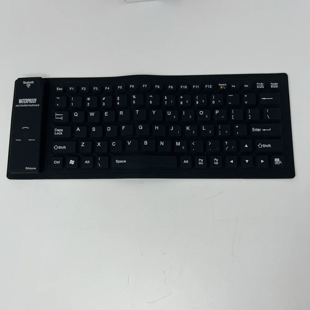 Flexible Silicone Waterproof Keyboard Bluetooth Portable and Foldable